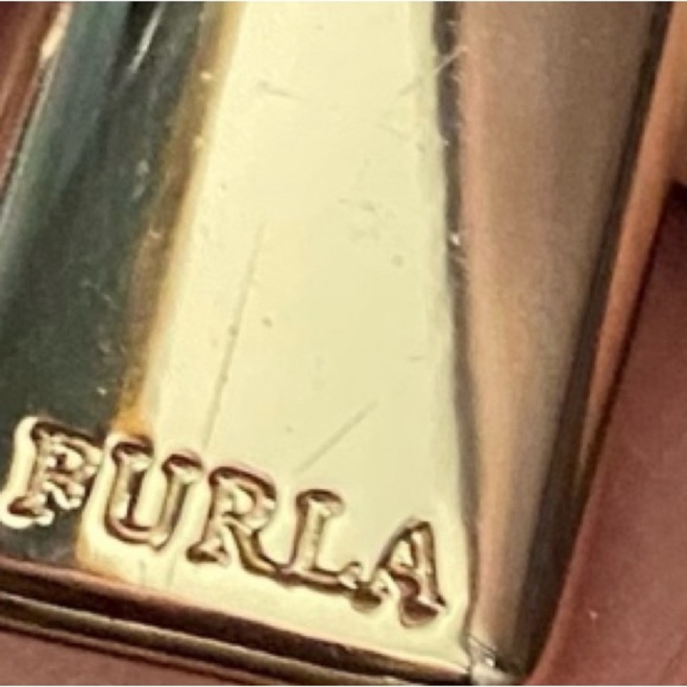 RARE! FURLA Luxury Large Ariana Woven Tote Bag Brown PVC Black Leather - Picture 7 of 10